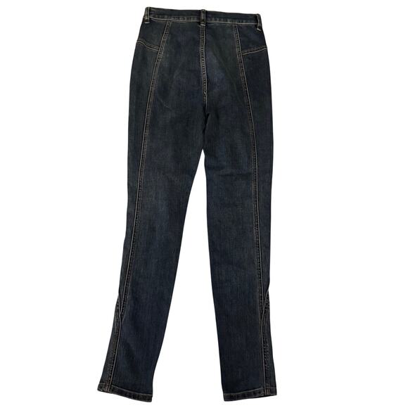 Free People We The People Dark Blue High Waisted Skinny Jeans- 27 - Picture 3 of 9